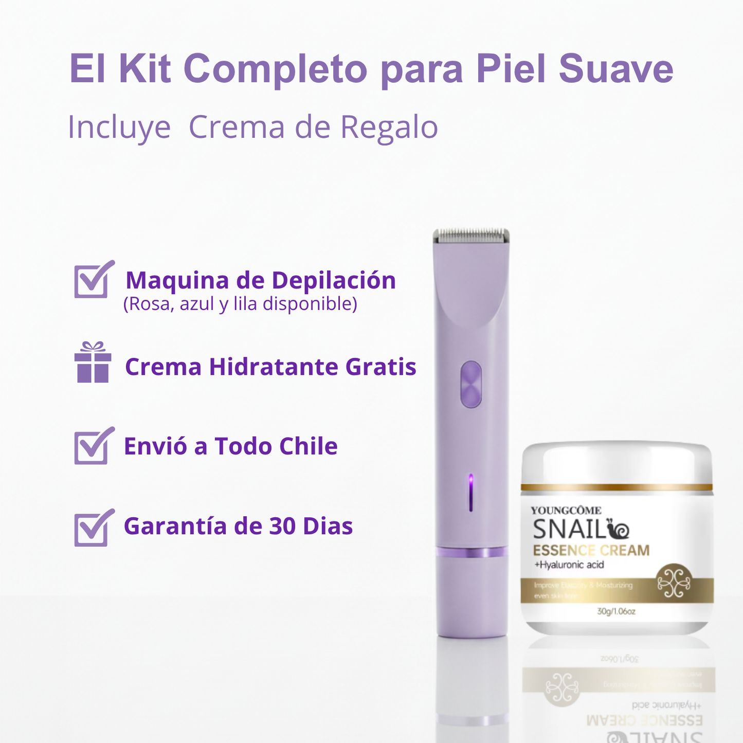 Depiladora LumiTrim™ + Crema Hidratante: Adiós Cortes y Rojeces