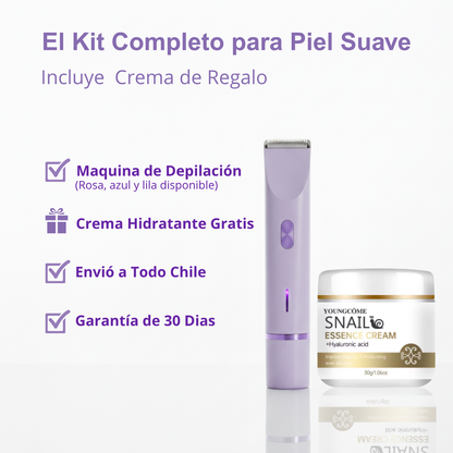 Depiladora LumiTrim™ + Crema Hidratante: Adiós Cortes y Rojeces