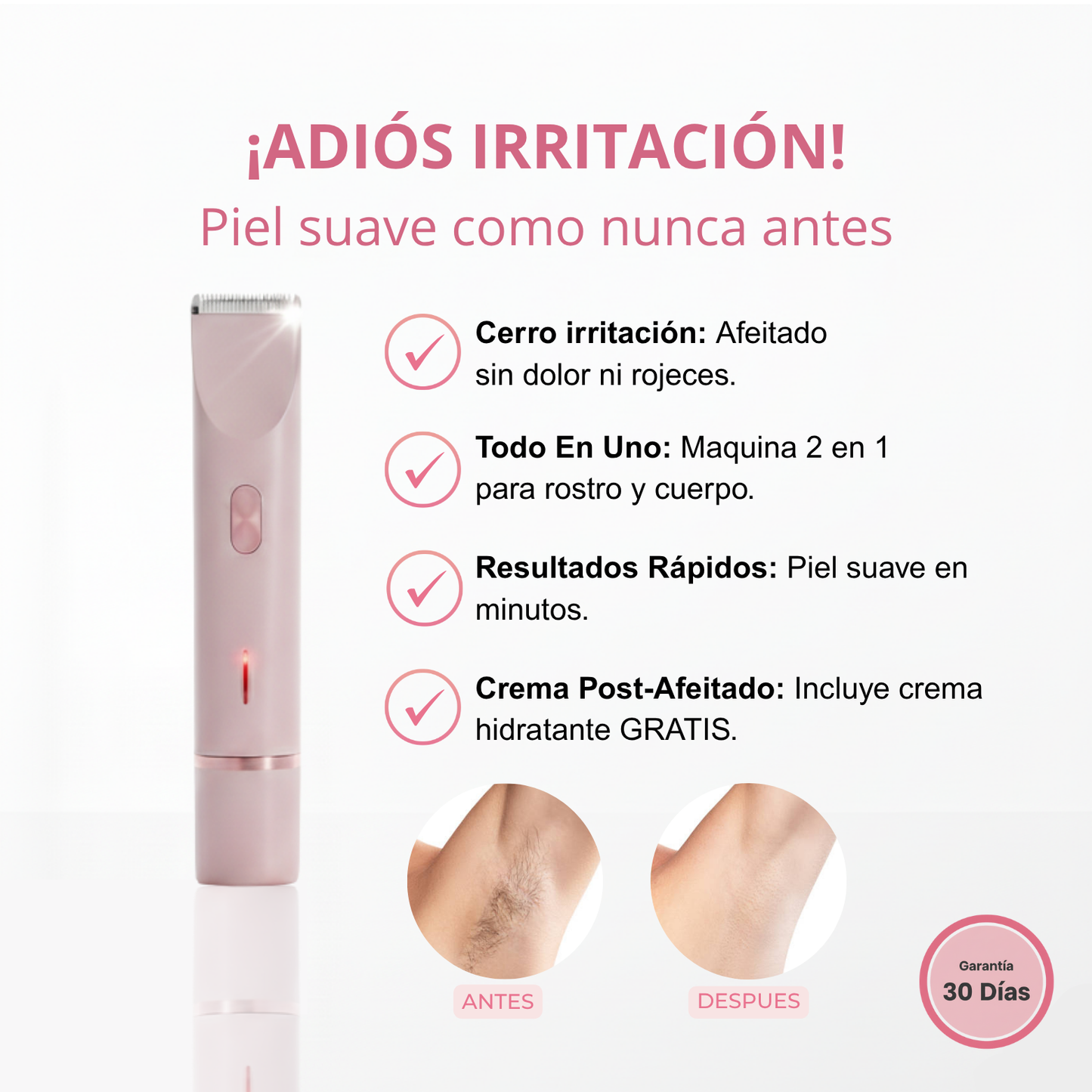 Depiladora LumiTrim™ + Crema Hidratante: Adiós Cortes y Rojeces